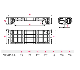 Skrzynka rozdzielcza fi 160 8x75 (HAVA-VCB160-8) - Rekuperacja