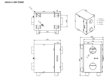 Rekuperator Hg Hava Temiz 300 S z nagrzewnicą 1 kw ne-ws | Otowent.pl