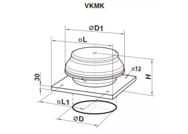 Wentylator dachowy VKMK 150 555m3/h