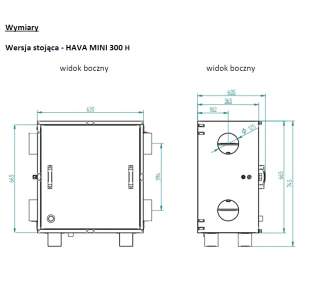 Rekuperator HG Hava MINI 300 S z nagrzewnicą 0,5 kw ne-ws | Otowent.pl