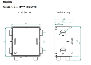 Rekuperator HG Hava MINI 300 S z nagrzewnicą 0,5 kw ne-ws | Otowent.pl