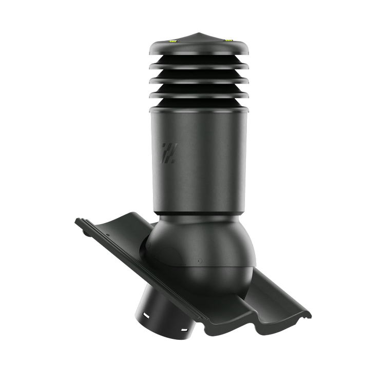 Kominek wentylacyjny IZOLOWANY do dachówki BAŁTYCKA/IKAST/SKAGEN GRAFITOWY fi125