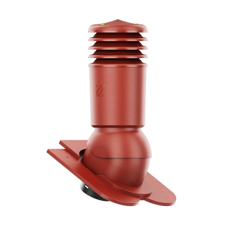 Kominek wentylacyjny IZOLOWANY do dachówki KARPIÓWKI CZERWONY RAL 3009 fi125