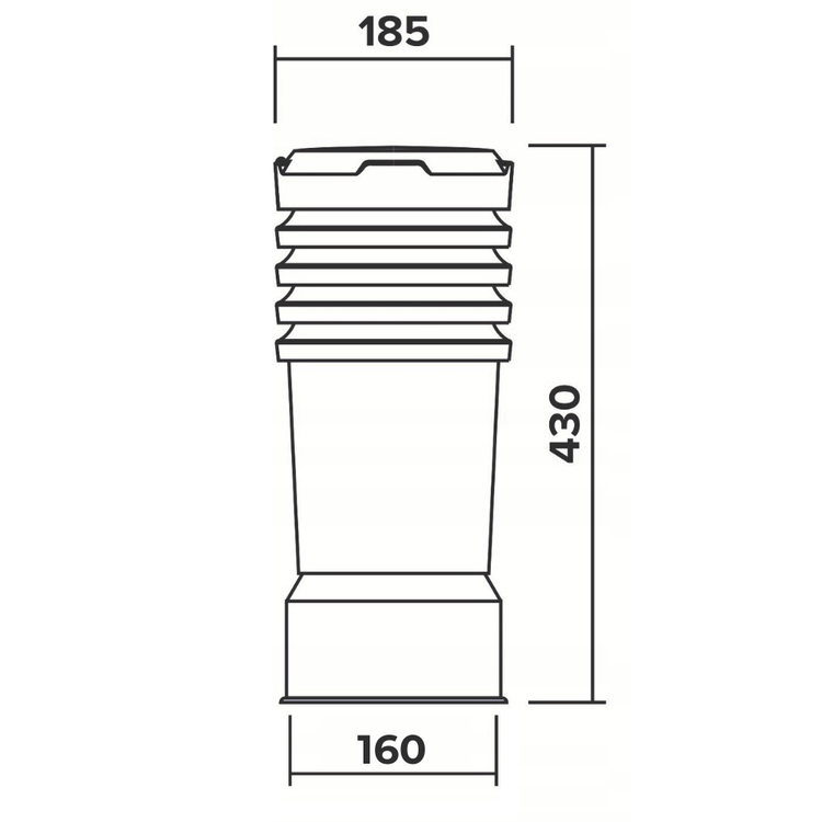 Nasada kominowa wentylacyjna Flatline Basic fi160mm  - BRĄZOWA