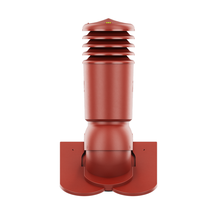 Kominek wentylacyjny IZOLOWANY do dachówki KARPIÓWKI CZERWONY RAL 3009 fi125