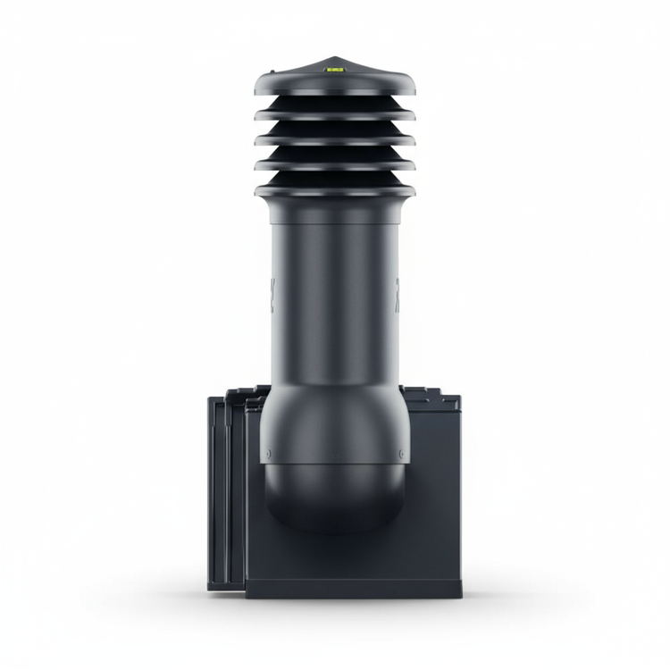 Kominek wentylacyjny do dachówki LINEA SZARY SPIEK/CZARNY MAT fi150