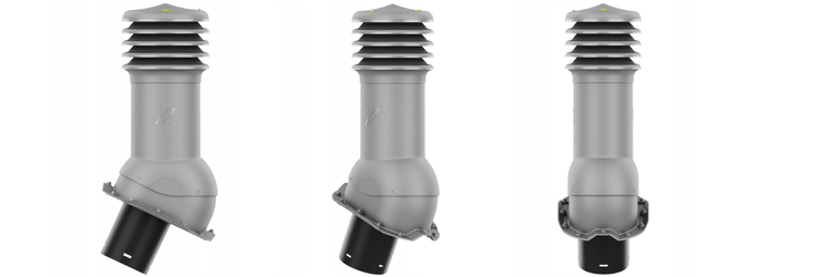 Kominek Wentylacyjny WYRZUTNIA fi125mm do blachy trapezowej T18 GRAFIT METALIC RAL 9007