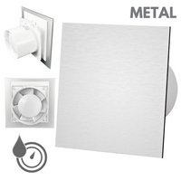 Wentylator łazienkowy dRim fi125 (HS+TS) + FRONT Szczotkowane srebro