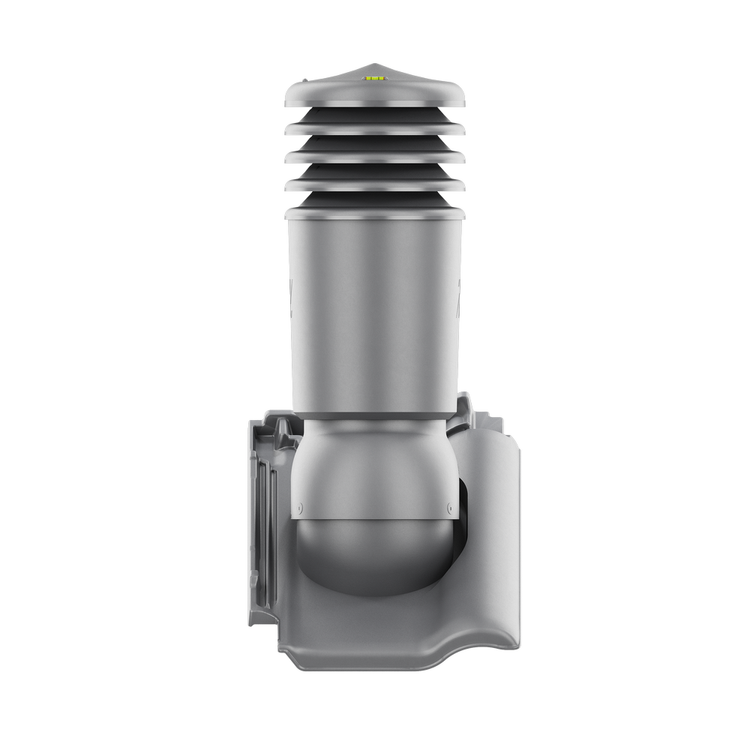 Kominek wentylacyjny IZOLOWANY do dachówki PIEMONT TITAN SZARA GLAZURA fi125