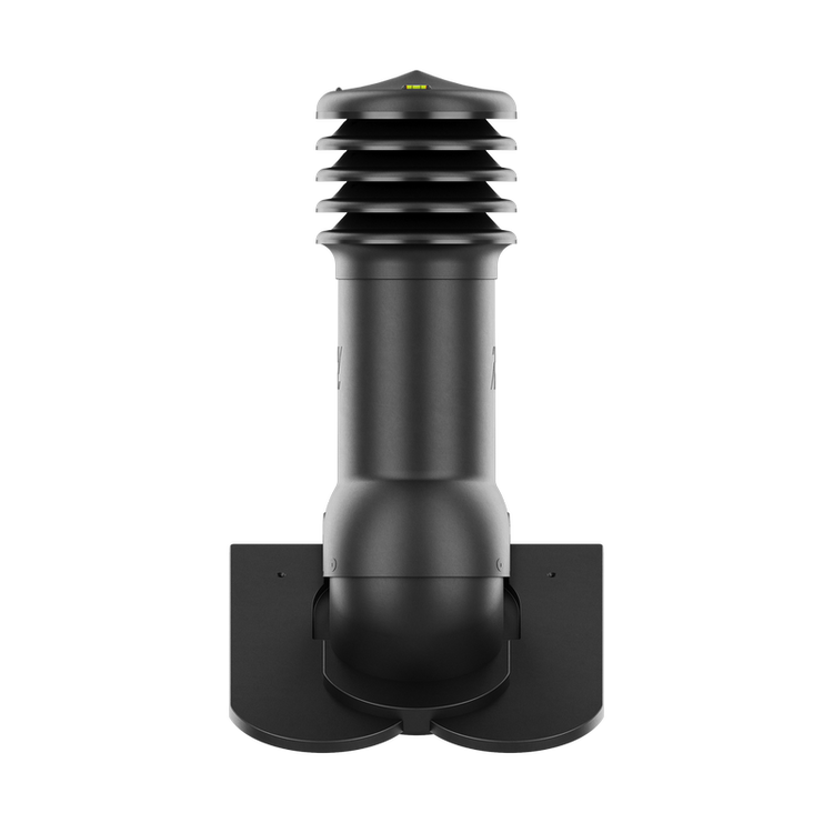 Kominek wentylacyjny do dachówki KARPIÓWKI CZARNY RAL 9005 fi125