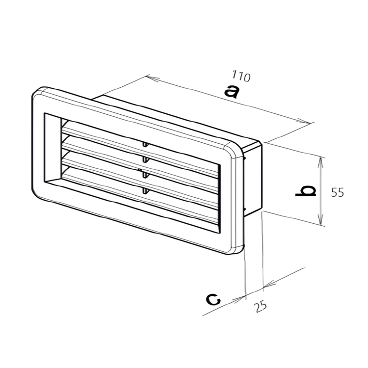 Kratka wentylacyjna 110x55 zakończenie kanału