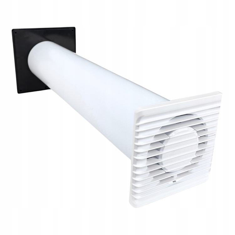 Zestaw wentylacyjny wywiewny wentylator przez ścianę 100 mm + KABEL WŁĄCZNIK