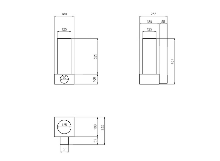 SKRZYNKA ROZPRĘŻNA 1x90 MM | FI 125 | REKUPERACJA OCYNK-GUMA POD ANEMOSTAT