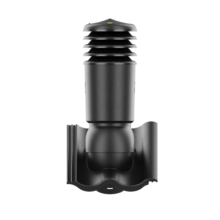 Kominek wentylacyjny IZOLOWANY do dachówki PALEMA CZARNY/GRANITOWY fi150