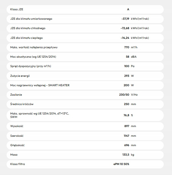 Rekuperator Wanas 815V HI-TECH Centrala wentylacyjna