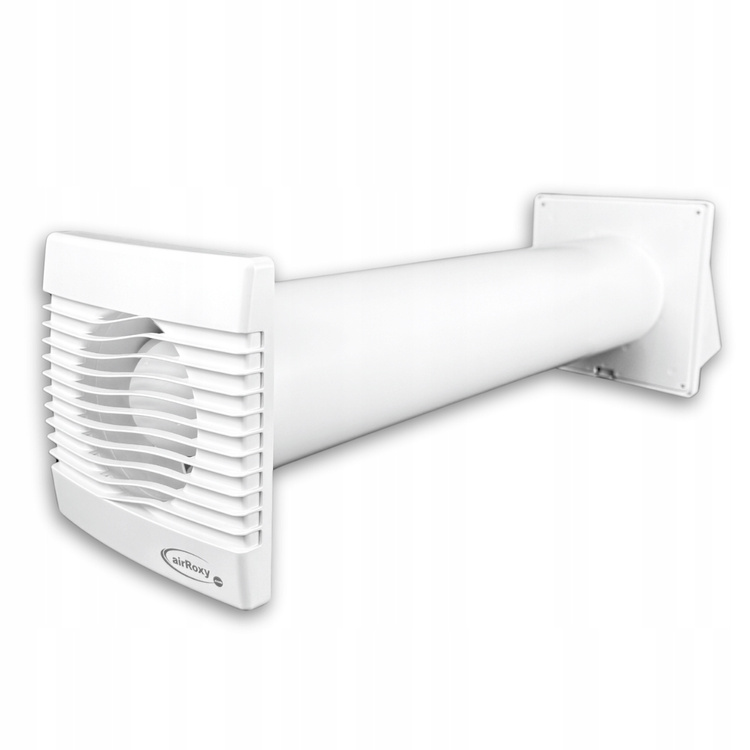 Zestaw Wentylacyjny Wywiewny Wyciąg Wilgoci przez ścianę 150 mm BIAŁY