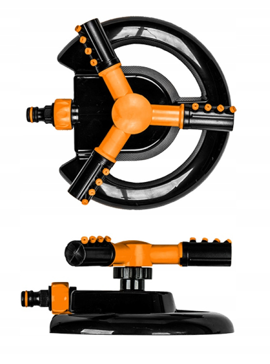 Zraszacz OBROTOWY Ogrodowy 3 Ramienny Regulowany z Podstawą