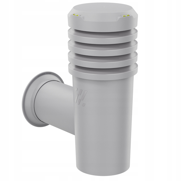 Wyrzutnia czerpnia ścienna kominek wentylacyjny wywietrznik SZARY fi110