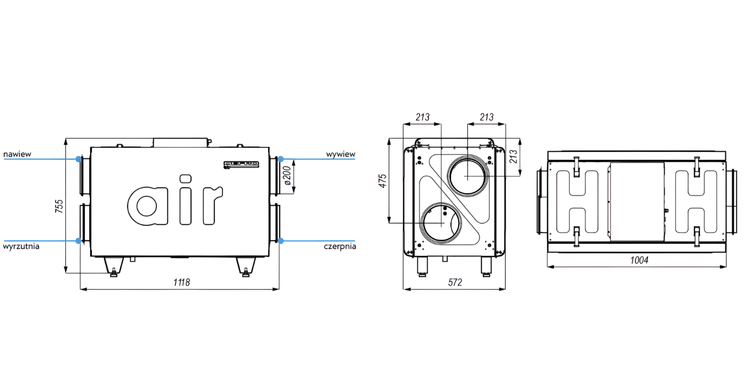 Rekuperator Centrala DEFRO DRX 300 H 350 m3/h - nagrzewnica + panel sterowania