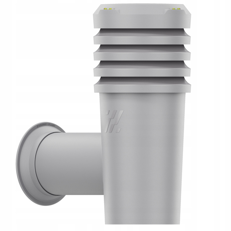 Wyrzutnia czerpnia ścienna kominek wentylacyjny wywietrznik SZARY fi110