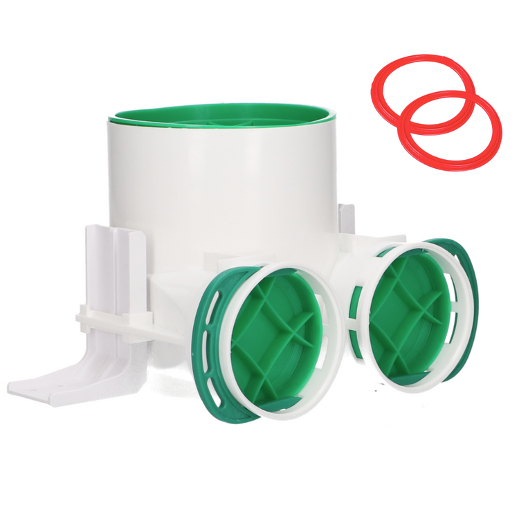 SKRZYNKA ROZPRĘŻNA pod anemostat rozdzielacz REKUPERACJA fi 125 / 2x90 mm