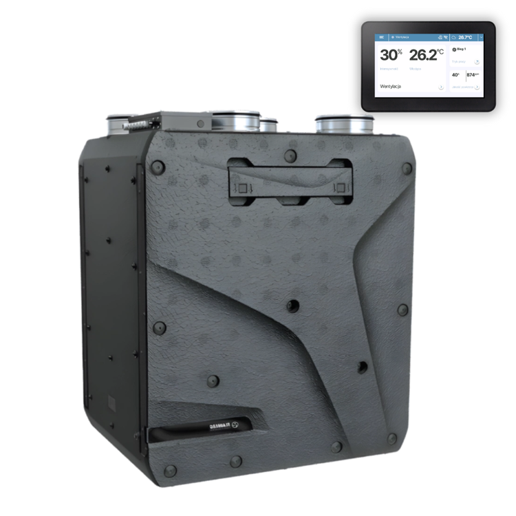 REKUPERATOR Centrala Blauberg VENTS Reneo SE 350-E VG - NAGRZEWNICA + EPP + STEROWNIK + WYMIENNIK ENTALPICZNY