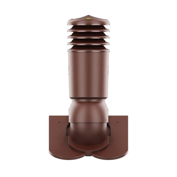 Kominek wentylacyjny IZOLOWANY do dachówki KARPIÓWKI BRĄZOWY RAL 8017 fi150