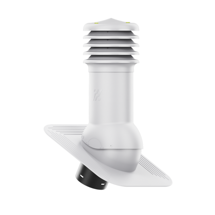 Kominek Wentylacyjny WYRZUTNIA fi125mm pod gont/pape JASNOSZARY RAL 7036