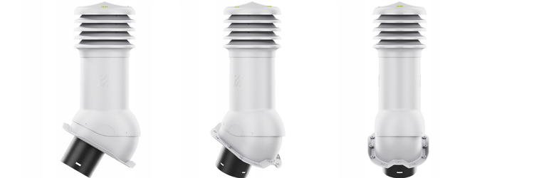 Kominek Wentylacyjny WYRZUTNIA fi125mm do blachy trapezowej T18 JASNOSZARY RAL 7036