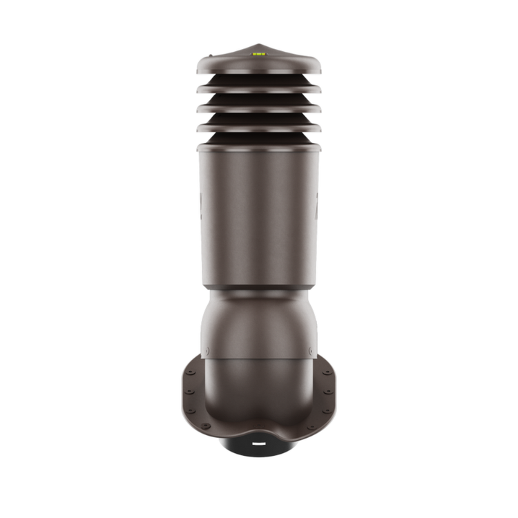 Kominek Wentylacyjny IZOLOWANY WYRZUTNIA fi125mm - Do do Każdej Blachodachówki CIEMNY BRĄZOWY RAL 8019