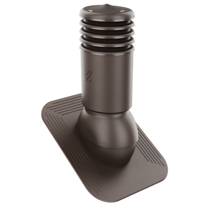 Kominek Wentylacyjny IZOLOWANY WYRZUTNIA fi125mm pod gont/pape CIEMNY BRĄZOWY RAL 8019