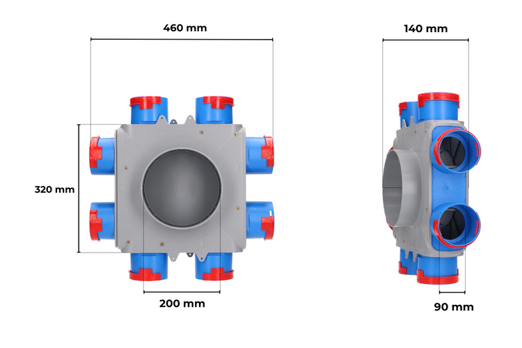 SKRZYNKA ROZDZIELCZA 8x90/200 REKUPERACJA FLEX
