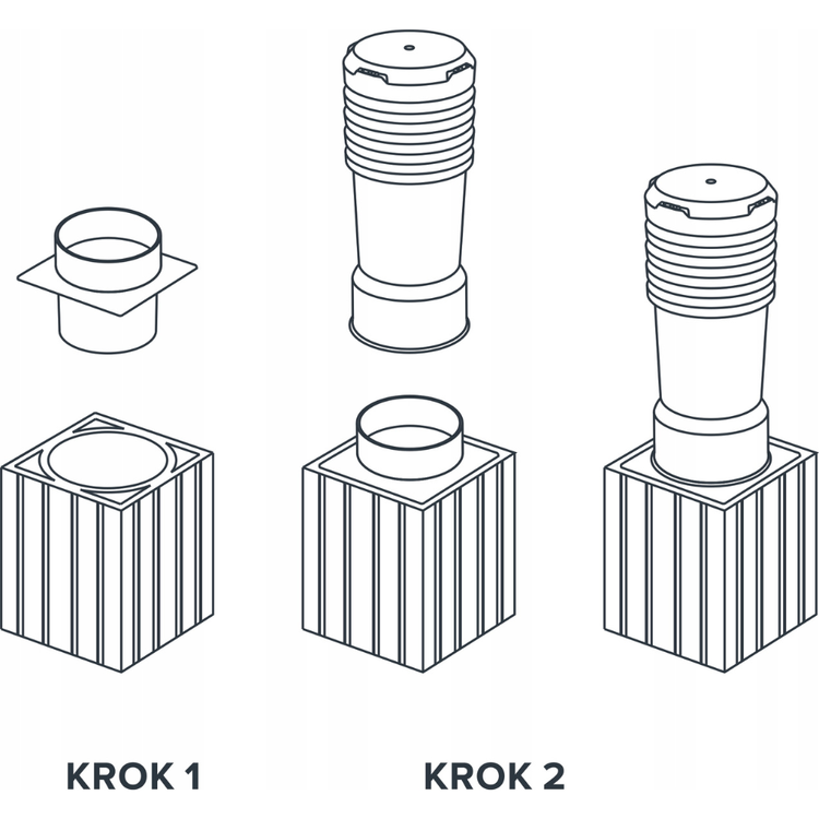 Adapter wpust kominowy FLATLINE BASIC fi160 na 140x140 mm