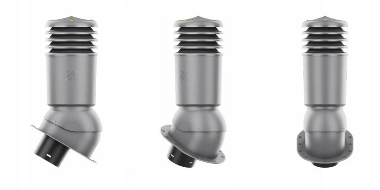 Kominek wentylacyjny IZOLOWANY WYRZUTNIA do pokryć płaskich GRAFIT fi150