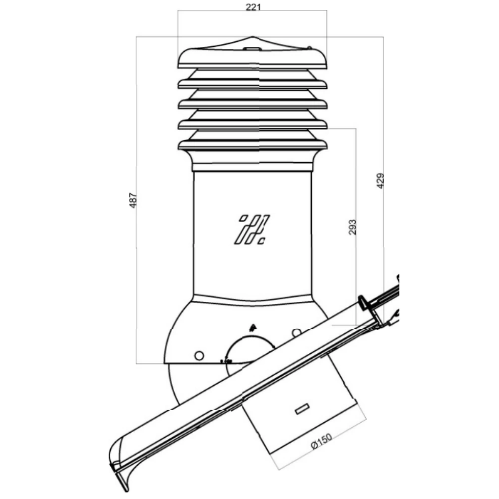 Kominek wentylacyjny do dachówki ALEGRA 9 CZARNA ANGOBA SZLACHETNA fi125 pol_pl_Kominek-wentylacyjny-WYRZUTNIA-do-pokryc-plaskich-BRAZOWY-fi125-6736_1