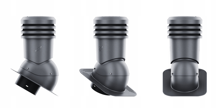 WYRZUTNIA DACHOWA IZOLOWANA kominek wentylacyjny pod gont/papę RAL7016 fi160 + RURA