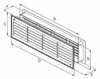 Kratka drzwiowa WC szara do otworu 115x435 mm