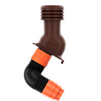 WYRZUTNIA DACHOWA kominek wentylacyjny do blachodachówki UNIWERSALNY RAL8017 fi160 + RURA