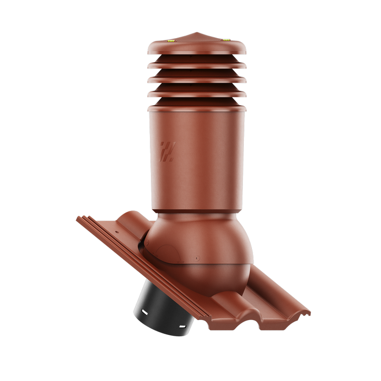 Kominek wentylacyjny IZOLOWANY do dachówki ROMAŃSKA KASZTANOWY CISAR fi125