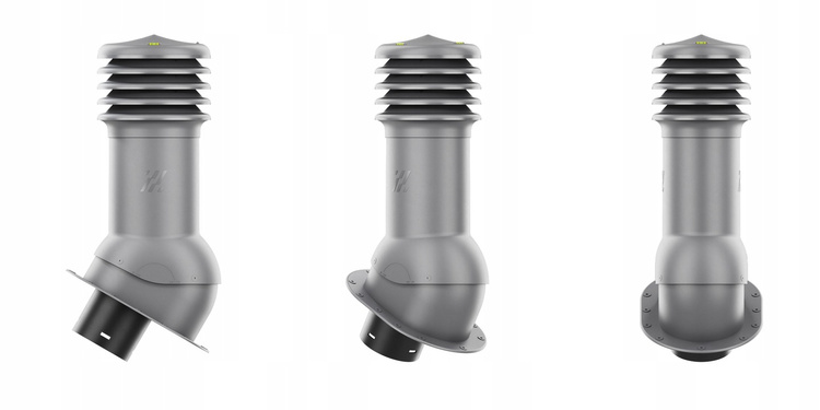 Kominek wentylacyjny WYRZUTNIA do pokryć płaskich GRAFITOWY fi125