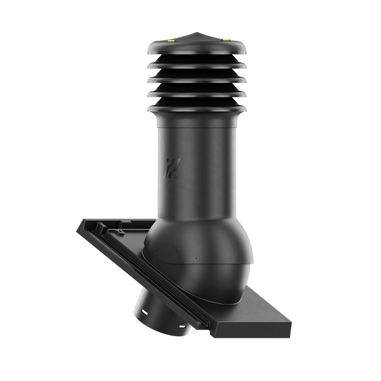 Kominek wentylacyjny do dachówki DOMINO CZARNA/MATOWA GLAZURA fi150