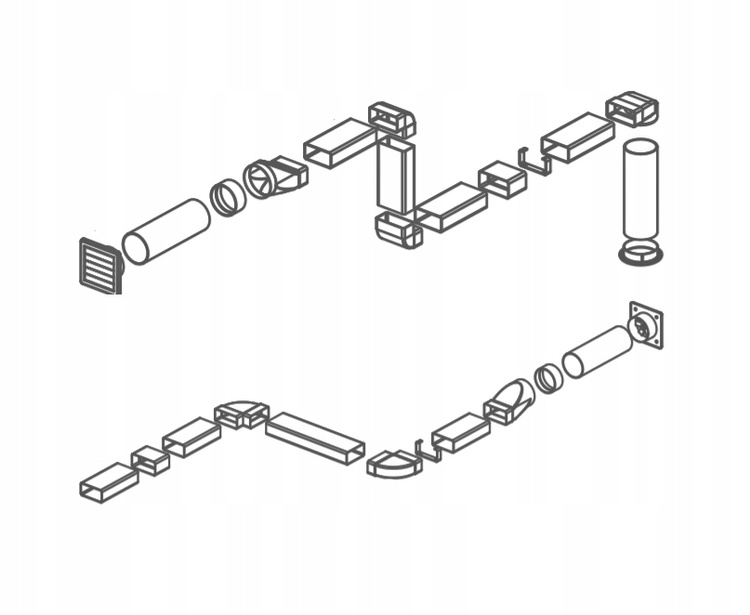 Dyfuzor redukcja OCYNK redukcja kanał płaski 220x80 mm / fi 200
