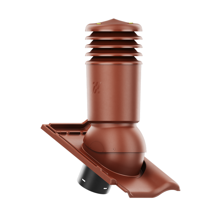 Kominek wentylacyjny IZOLOWANY do dachówki RUBIN 9V KASZTANOWA GLAZURA fi125