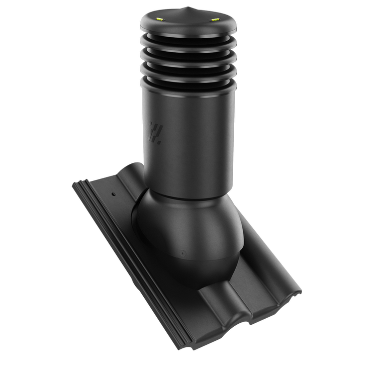 Kominek wentylacyjny IZOLOWANY do dachówki VOJENS (PODWÓJNA RZYMSKA) CZARNY fi150