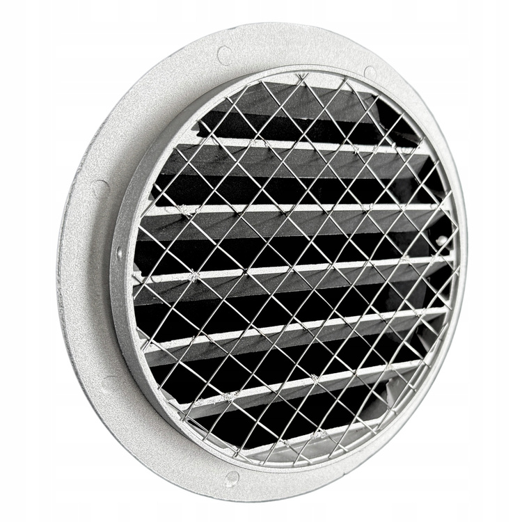 Kratka czerpnia wyrzutnia metalowa okrągła z siatką fi315