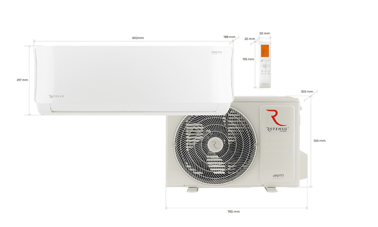 Klimatyzator ROTENSO Imoto X 5,3 kW WiFi iAIR - BIAŁY