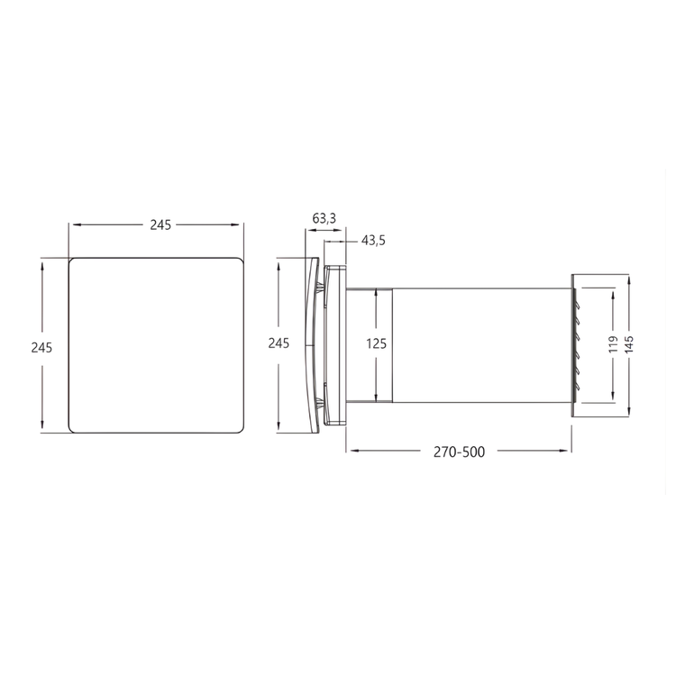 Rekuperator Ścienny Decentralny airRoxy aRheat + pilot sterujący / Ø125 mm 60 m3/h