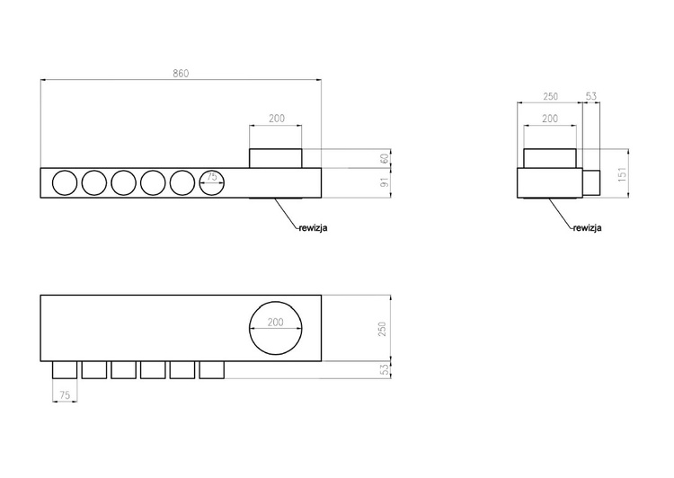 ROZDZIELACZ WENTYLACYJNY skrzynka rozdzielcza IZOLOWANA 6x75 fi 200