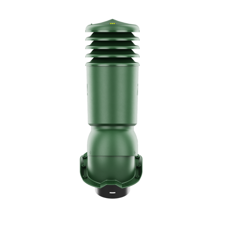 Kominek Wentylacyjny IZOLOWANY WYRZUTNIA fi125mm do blachy trapezowej T18 ZIELONY RAL 6020