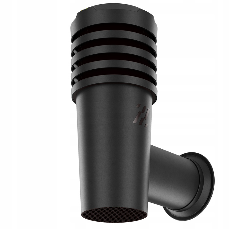 Wyrzutnia czerpnia ścienna kominek wentylacyjny wywietrznik CZARNY fi110